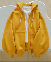Yellow plain zipper with white inner
